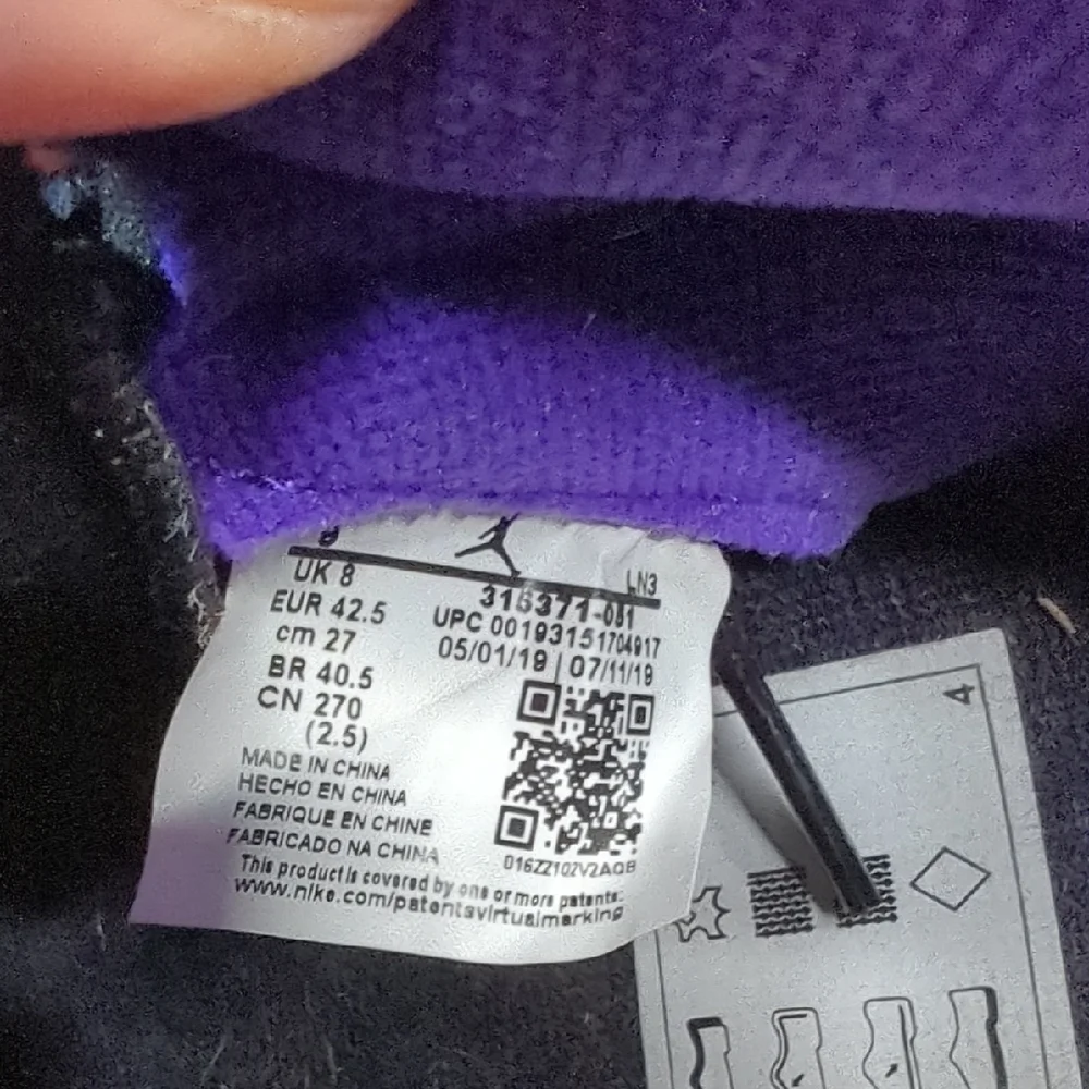 Jordan Spizike Black Court Purple Anthracite White‎ Men's Size 9 Like New Clean